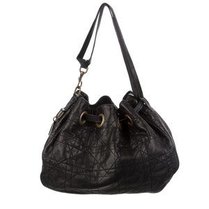 CHRISTIAN DIOR Vintage Large Cannage Drawstring Bag